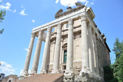 Low angle view of faustina temple against sky