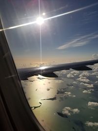 Scenic view of sky seen through airplane window