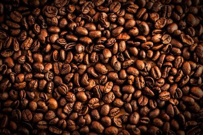 Full frame shot of roasted coffee beans