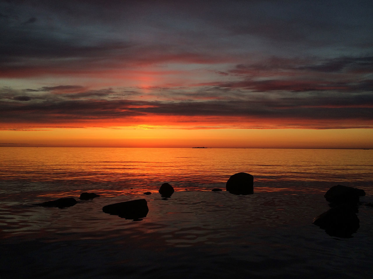 SCENIC VIEW OF SEA DURING SUNSET