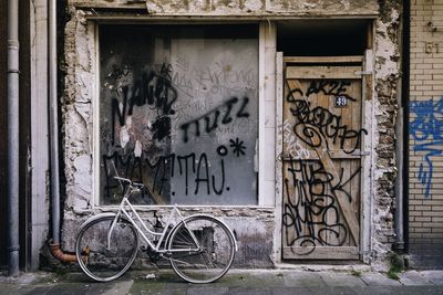 View of parked bicycle