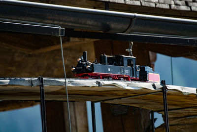 Low angle view of ship hanging from ceiling