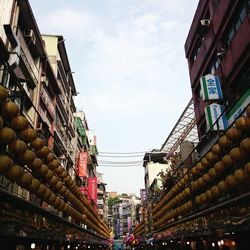 Low angle view of buildings against sky