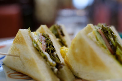 Close-up of bread in plate