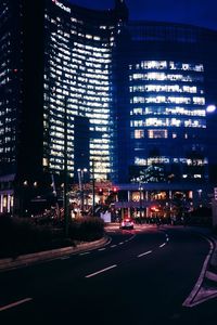 Road in city at night