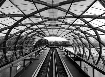 Low angle view of escalator in subway station