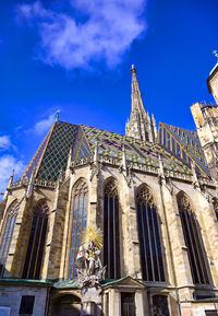 Low angle view of temple building against sky