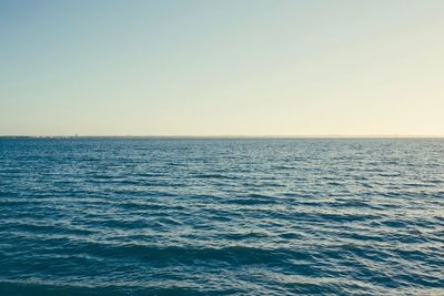 View of calm sea against clear sky