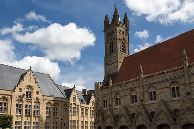 Low angle view of buildings against sky