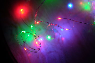 Close-up of colorful illuminated string light