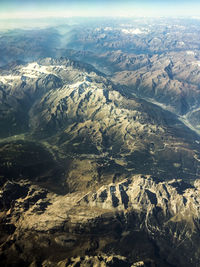 Aerial view of mountain range