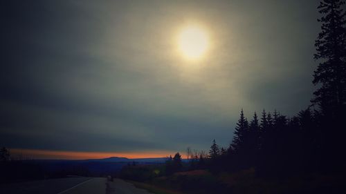 Scenic view of silhouette landscape against sky during sunset