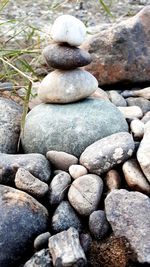 Stack of stones in pebbles