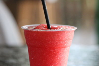 Close-up of red juice