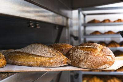 Close-up of bread on table at store