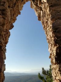 Low angle view of rock formation