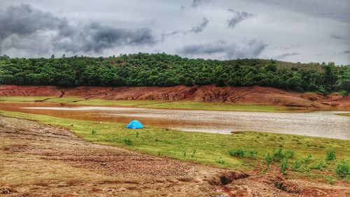 Scenic view of field against sky