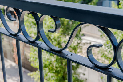 Full frame shot of metal railing