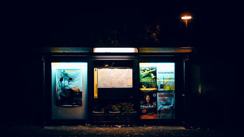 View of store through window