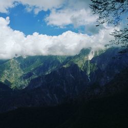 View of mountain against cloudy sky