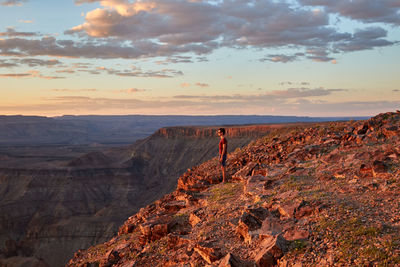 People looking at the view of fish river canyon