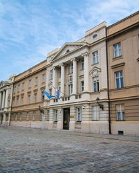 Low angle view of building against sky