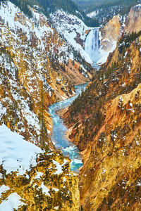 Scenic view of snowcapped mountains