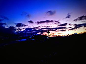 Silhouette of landscape at sunset