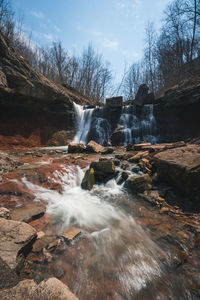 Scenic view of waterfall