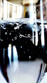 Close-up of water drops on glass