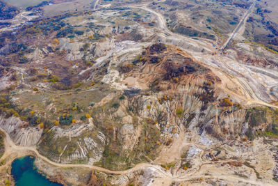 Aerial view of dramatic land