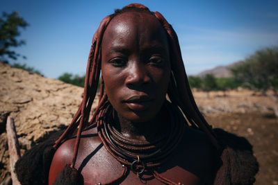 Close-up portrait of woman