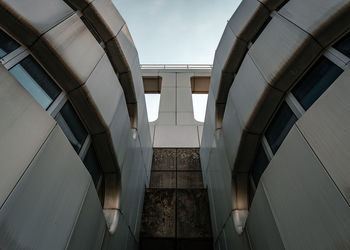 Low angle view of modern building against sky