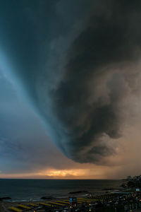 Scenic view of dramatic sky over landscape