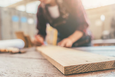 Man working on table