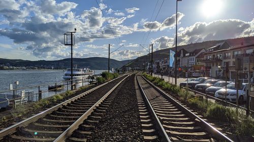 Railroad tracks against sky