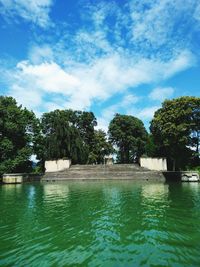 View of swimming pool in lake