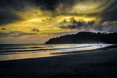 Scenic view of sea at sunset