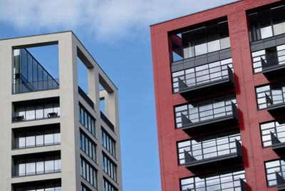 Low angle view of modern building against sky