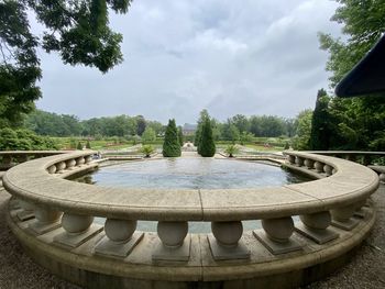 View of fountain in park