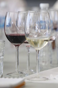 Close-up of beer in glass on table