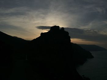 Silhouette of landscape at sunset