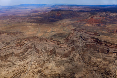 Aerial view of dramatic landscape