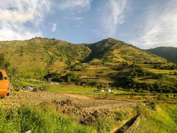 Scenic view of field against sky