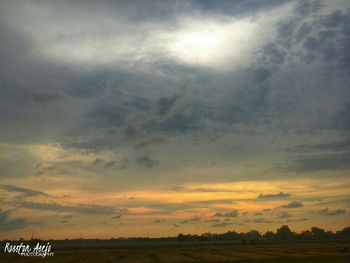 Scenic view of silhouette landscape against sky during sunset