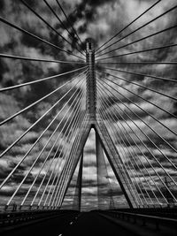 Low angle view of suspension bridge