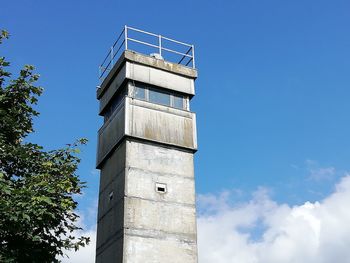 Low angle view of building against sky, a wachtower from ddr 