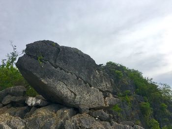 Low angle view of mountain against sky