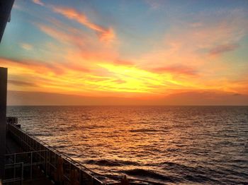 Scenic view of sea during sunset