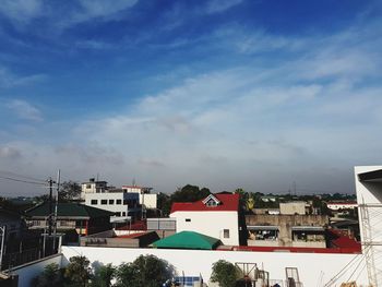 High angle view of townscape against sky